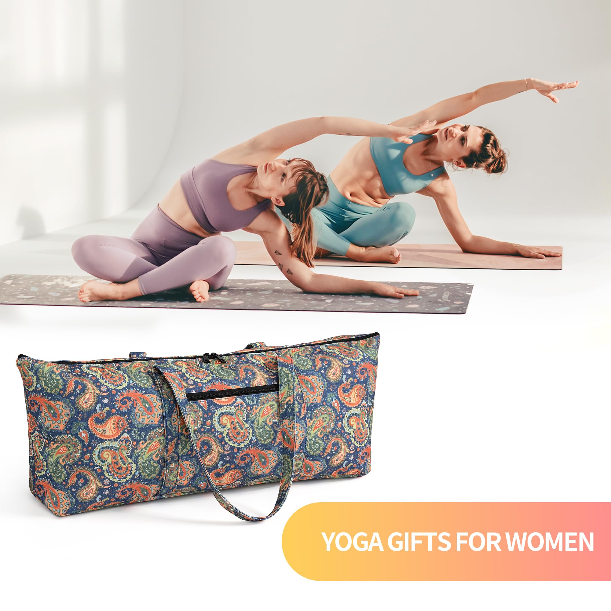 Boulder Bee Bolsa para esterilla de yoga con bolsillo húmedo, transportador grande para esterilla de yoga, regalos de yoga para mujeres, bolsa de gimnasio para viajes, oficina, playa, entrenamiento