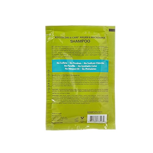 Miniatura 6 de KISS Color & Care Argán y Macadamia para cabello natural seco y dañado, paquete de 3 champú revitalizante