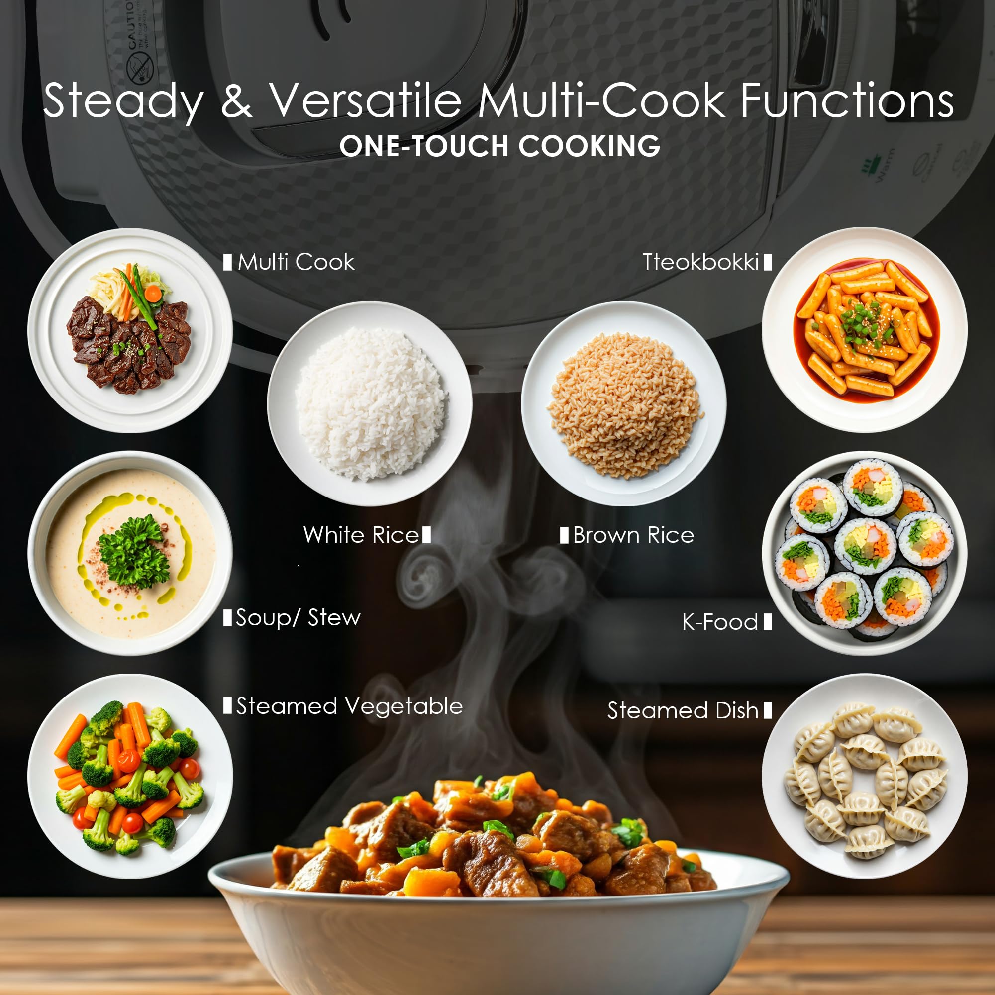 MAGiC COM Rice Cooker, 10Cups(Uncooked) 15 Pre-Set Menus with One-Touch Cooking, Multi-Cooker & Steamer for White Rice, Cake, Bread & Yogurt. Non-Stick Inner Pot & Auto Keep-Warm, Easy to Use & Clean