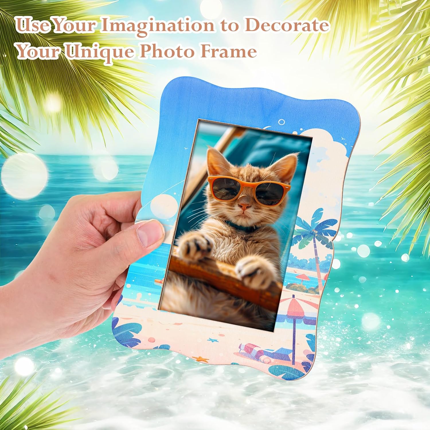 24 Packs Wooden Picture Frames 4x6 Unfinished Wooden Frames for Crafts DIY Frame for Arts, Photo Frame with Stand for Home Decor Tabletop Display