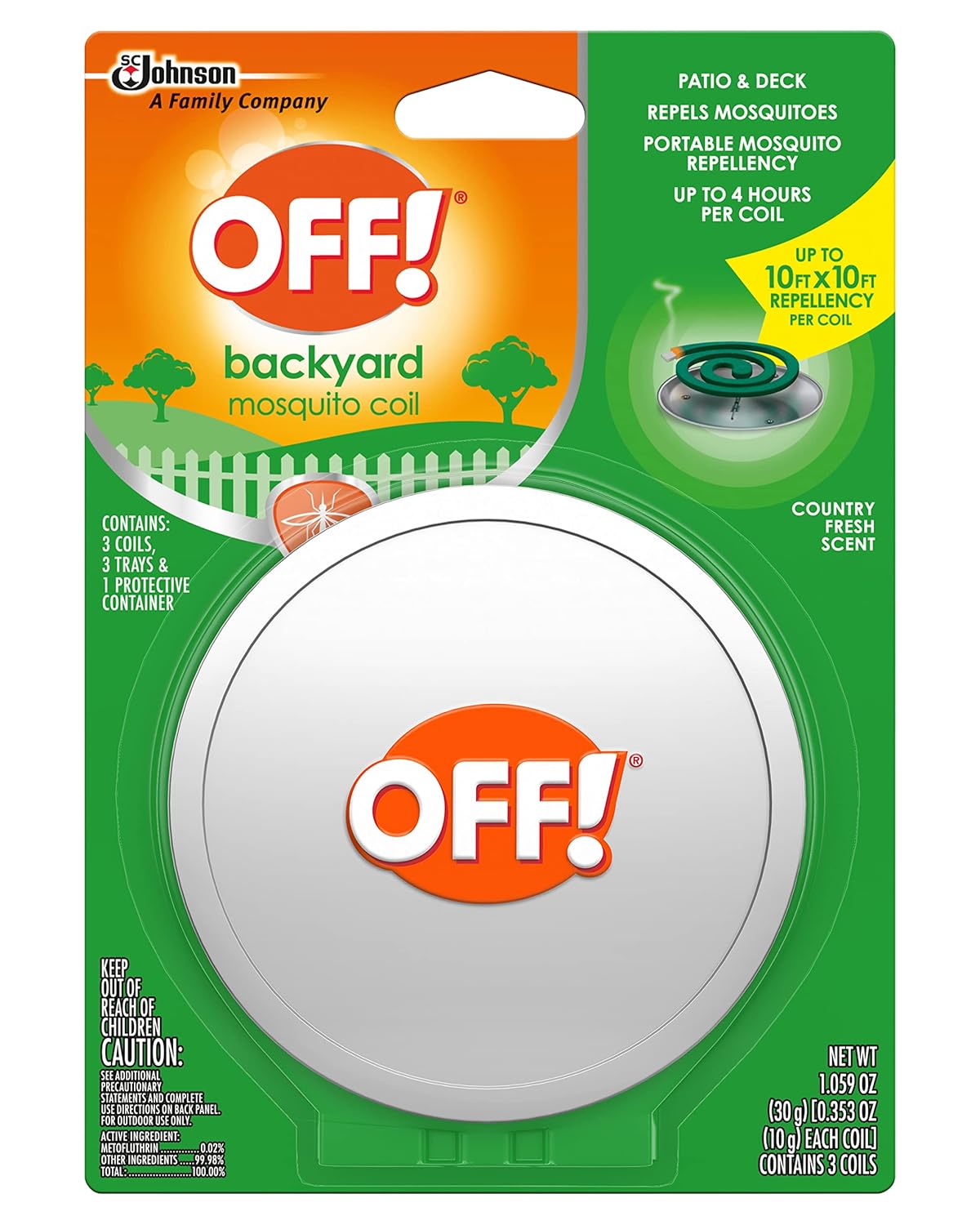 Amazon.com : OFF! Backyard Mosquito Coil, Country Fresh Scent, Portable ...