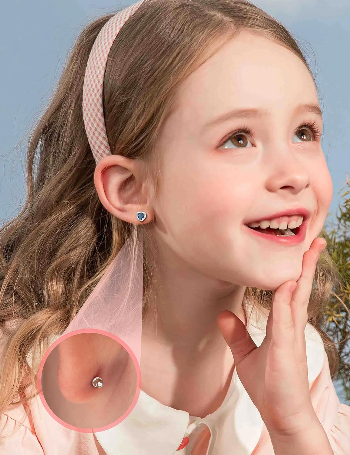 Valentines Day Gifts for Her, Hypoallergenic Screw Back Earrings for Girls Women Surgical Stainless Steel Stud Earrings for Sensitive Ears Cute Butterfly Flower Heart CZ Kid Toddler Jewelry Gift - Image 2