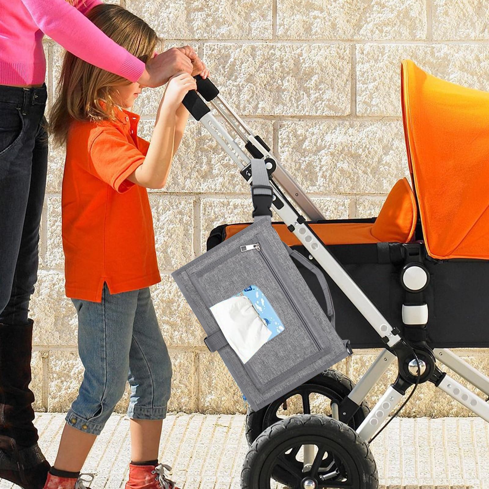 JSTHHTT Fasciatoio Portatile Pieghevole e Impermeabile, Fasciatoio Portatile, Dispenser Salviette e un Comodo Cuscino, Riutilizzabile Lavabile In Lavatrice, Viaggio e Regalo Battesimo (Grigio)
