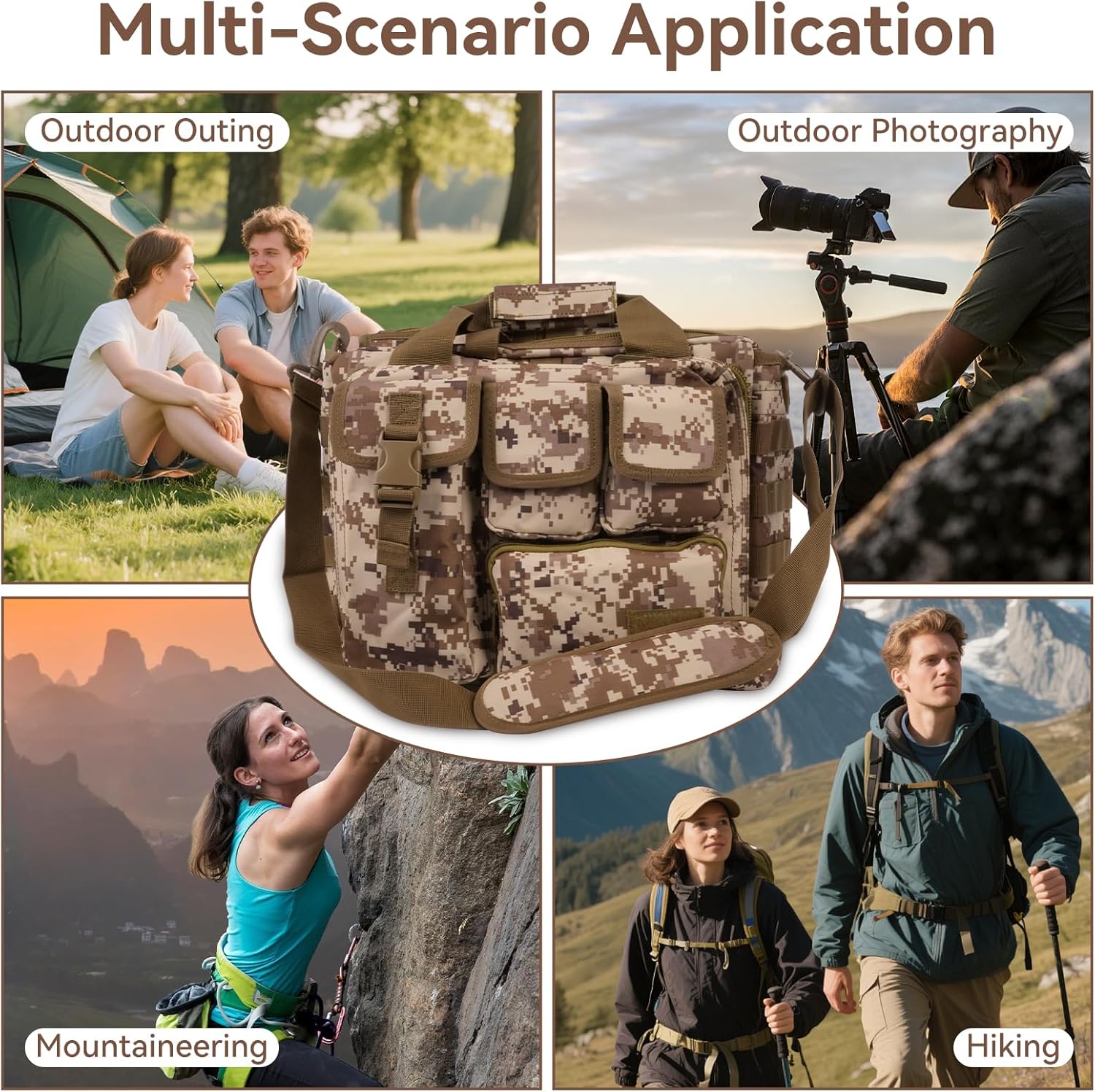 Tactical Briefcase for Men, 18.5" Military Nylon Canvas Laptop Messenger Bag, Multifunctional Large Molle Crossbody Shoulder Pack, Gear Hunting Handbags Outdoor for Hiking, Travel, Camping - Image 8