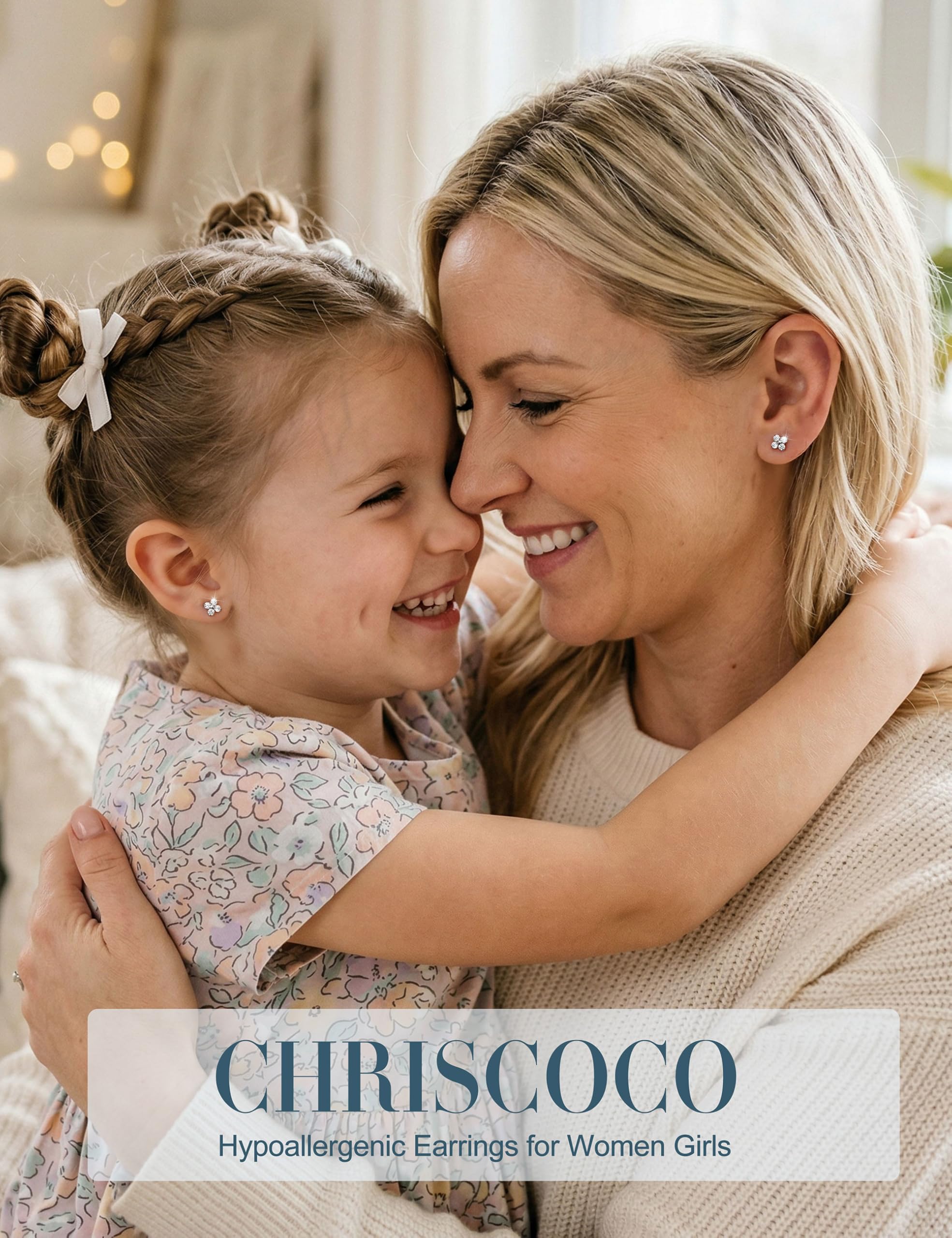 Pendientes de Titanio G23 con Cierre de Rosca para Mujeres y niñas, Pendientes de Plata