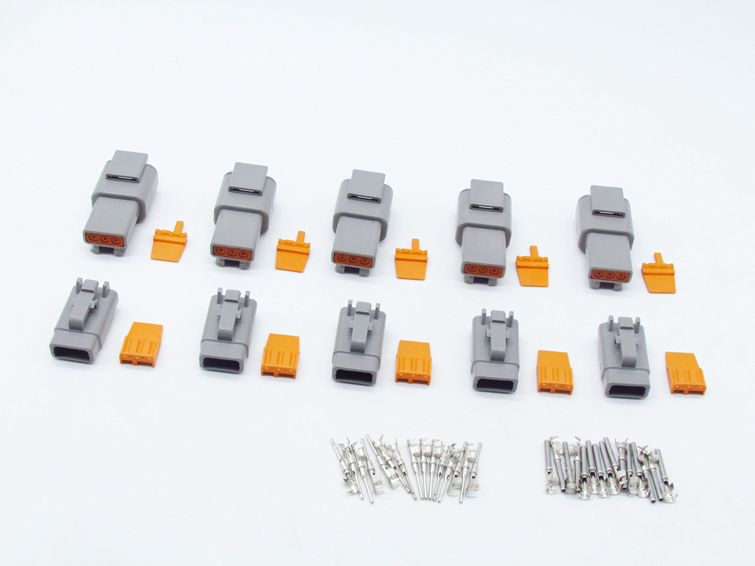 Connecteurs Deutsch DTM CNKF - Lot 5 Pièces 3 Positions Mâles/Femelles