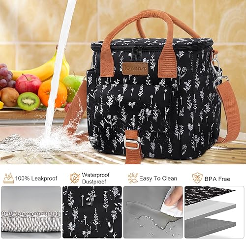 Miniatura 5 de Joymee Lonchera grande aislada para mujeres adultas, reutilizable, impermeable, para el trabajo, picnic, campamento, pequeña hielera a prueba de