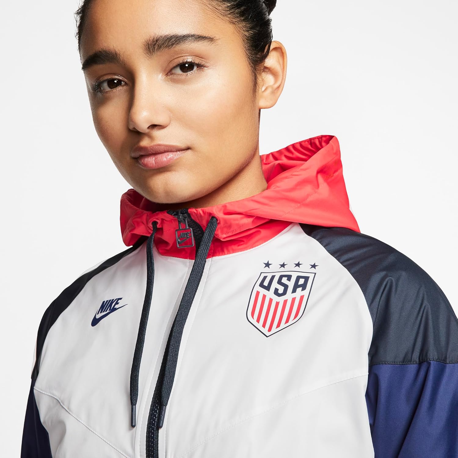 Nike 2020-21 USA Womens Windrunner Jacket - White-Red-Blue