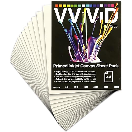 VViViD Inkjet Canvas 100% Real Printable Cotton LTR 8.5 X 11 125lbs. 340gsm 17mil (20 sheets)