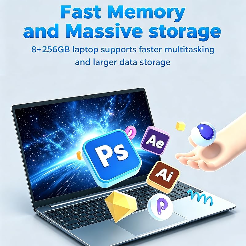Trygood 15.6" FHD IPS Laptop, 8GB RAM, 256GB SSD, Backlit Keyboard image 3