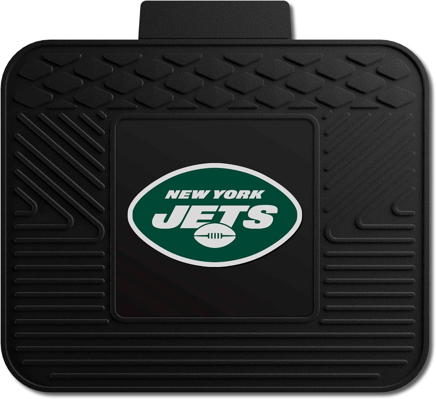 FANMATS 9986 New York Jets Back Row Utility Car Mat - 1 Piece - 14in. x 17in., All Weather Protection, Universal Fit, Molded Team Logo