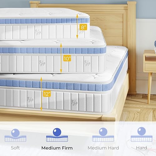 Miniatura 7 de Colchón individual, colchón de tamaño individual de 8 pulgadas en una caja, colchón híbrido individual con resortes individuales con espuma