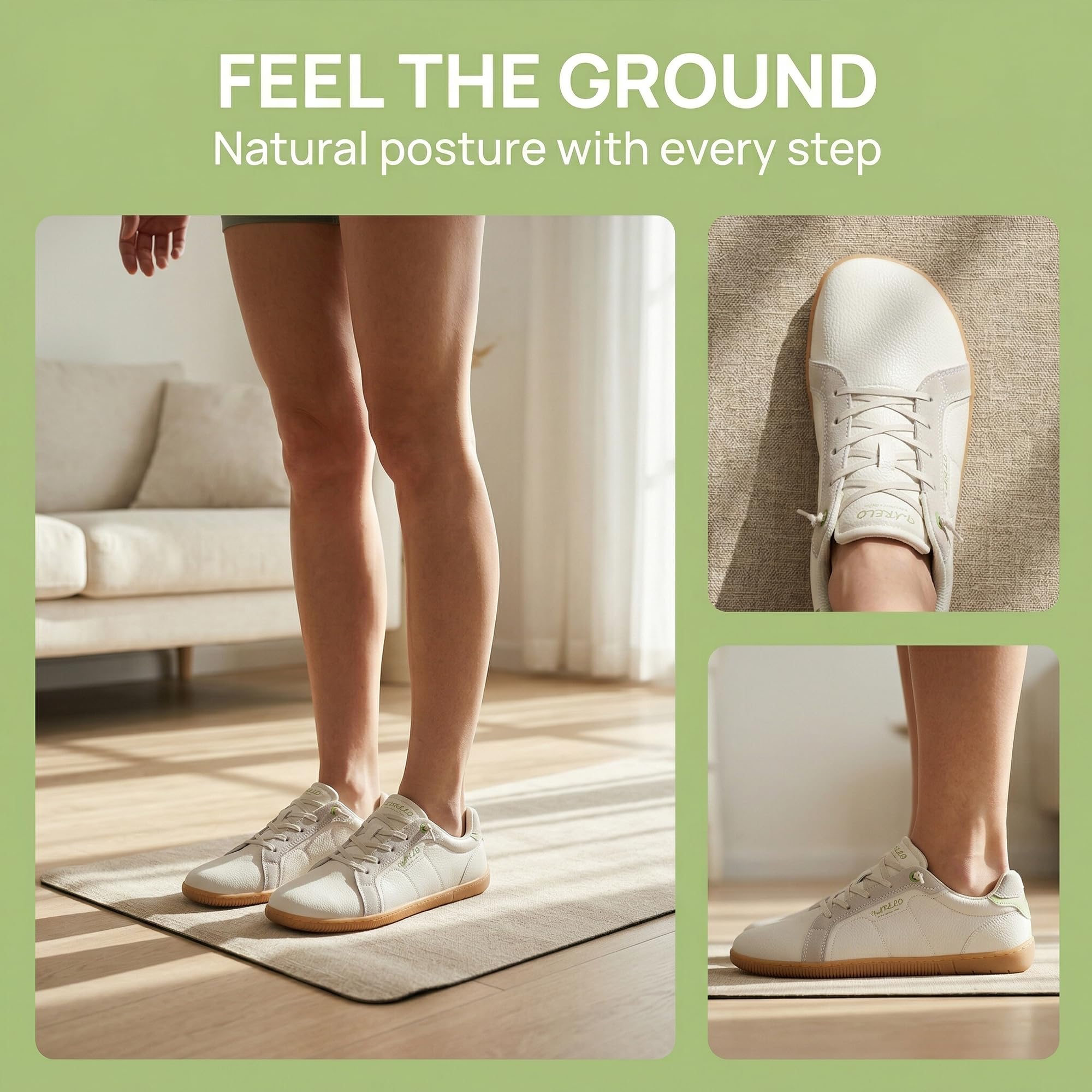 TARELO Barfußschuhe Damen Breite Zehenbox Turnschuhe Zero Drop Minimalistische Walking Schuhe Freizeit Leichte Barfuss Schuhe Größe 36-41