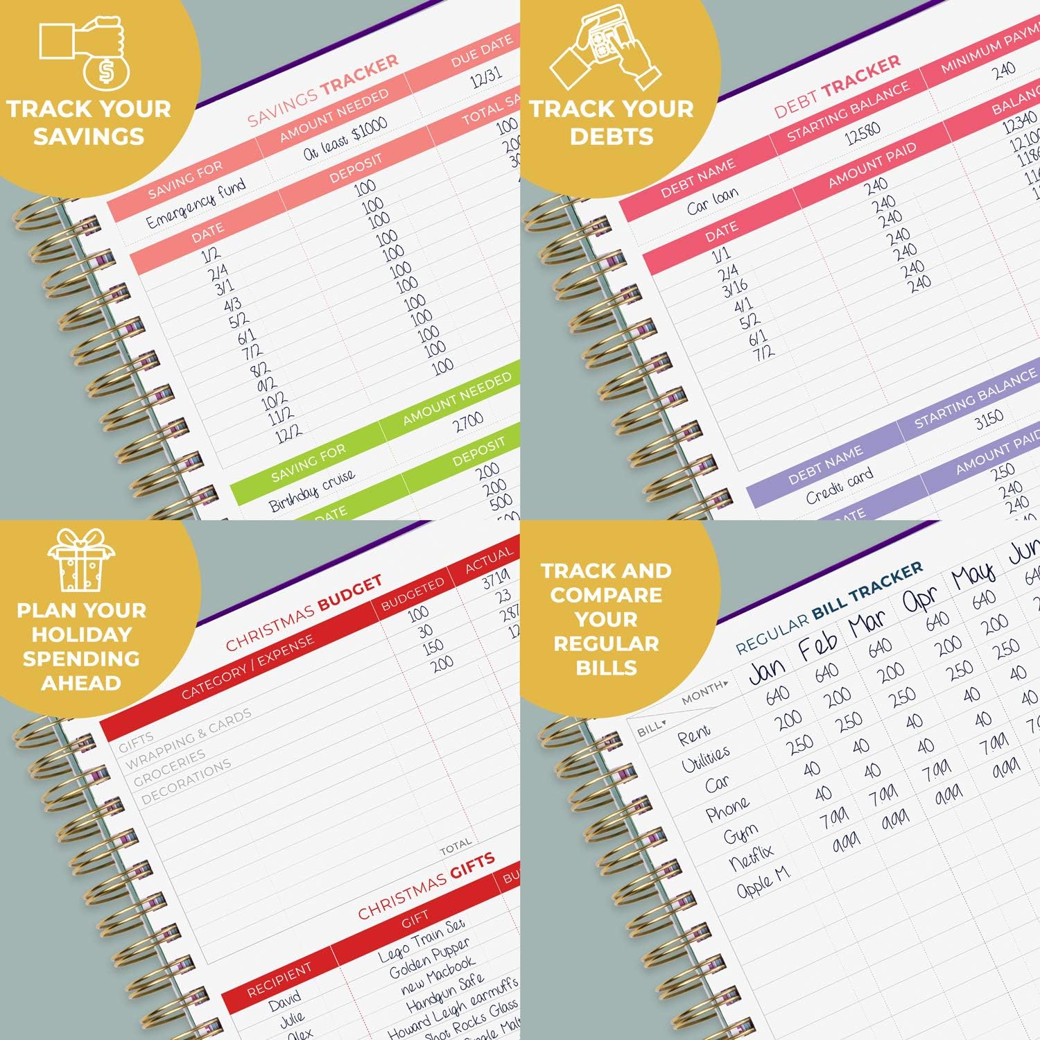 Clever Fox Budget Planner & Monthly Bill Organizer With Pockets. Expense Tracker Notebook, Budgeting Journal and Financial Planner Budget Book to Control Your Money. Large Size (8" x 9.5") – Purple