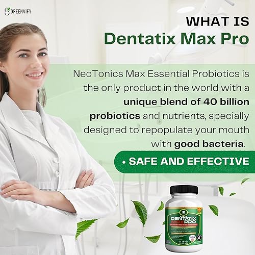 Miniatura 7 de Dentatix Max Pro para la salud de las encías y los dientes y el aliento fresco, 40 mil millones de UFC Probióticos orales avanzados para el mal