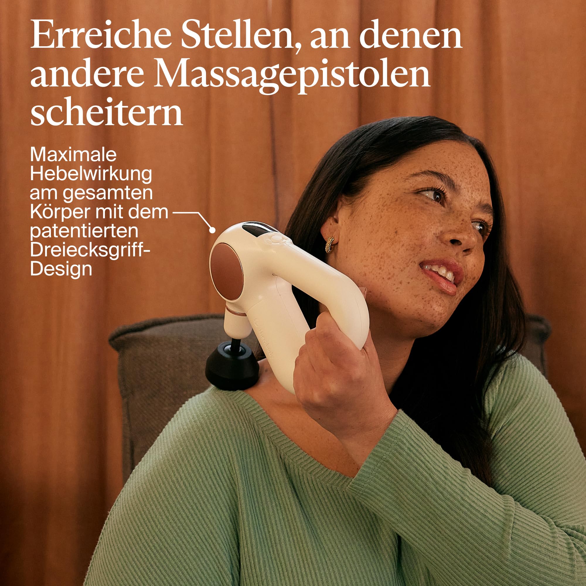Theragun Sense Percussion Massagepistole – persönliches Tiefengewebe-Massagegerät mit vorinstallierten Atemübungen für Stressabbau-Weiss
