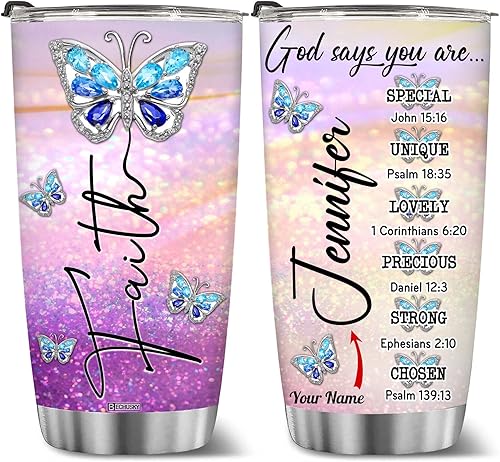 Vista 84 de BECHUSKY Vaso cristiano con versículo bíblico, regalos florales para mujeres, inspirador de fe, niña religiosa, mamá en cumpleaños, Pascua, Navidad