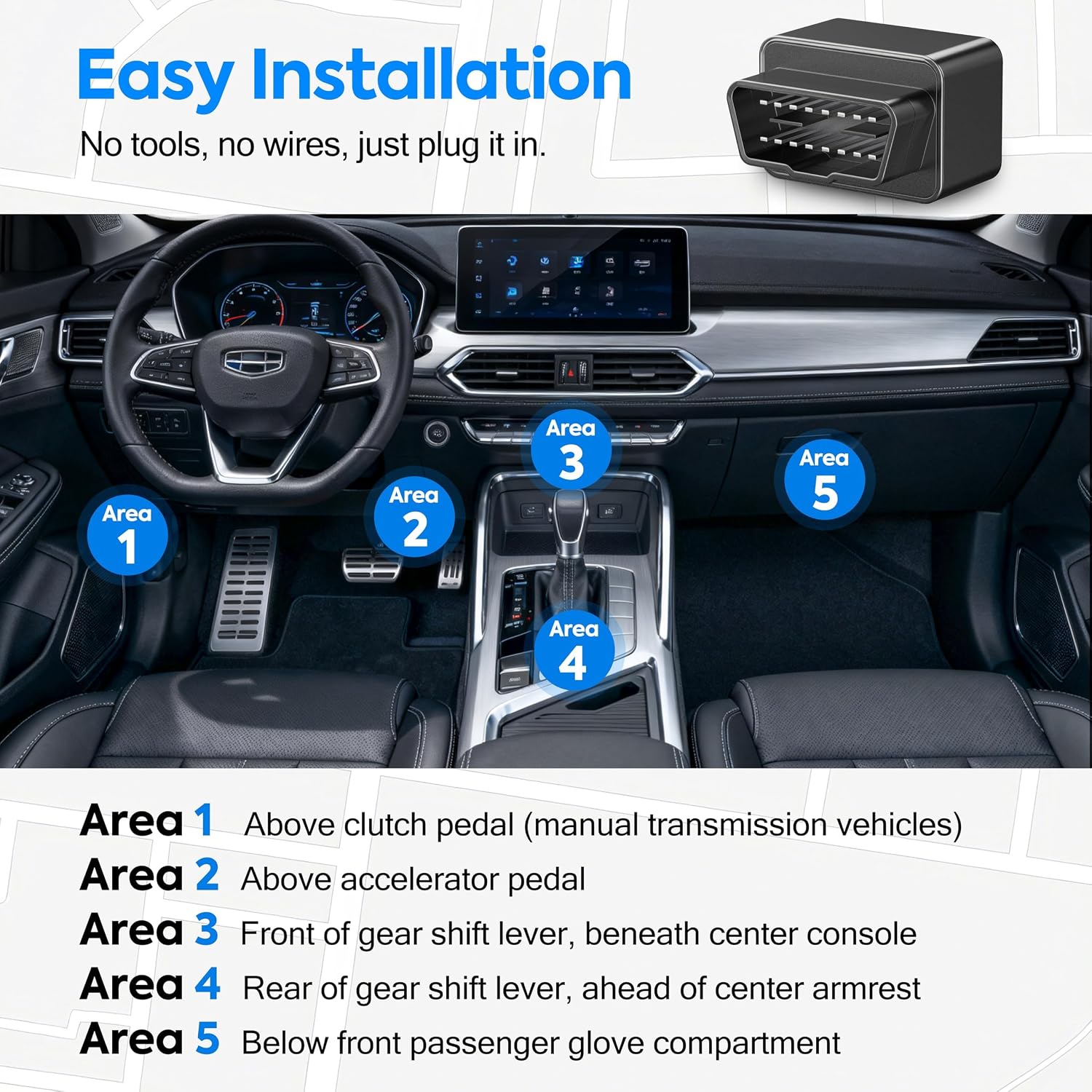GPS Tracker for Vehicles, 4G LTE, Vehicle Location, Route History, Driving Alerts, Geo-Fence & Accident Notifications for Fleets & Family, OBD GPS Tracker with Phone App- Cancel Anytime ZT-50O