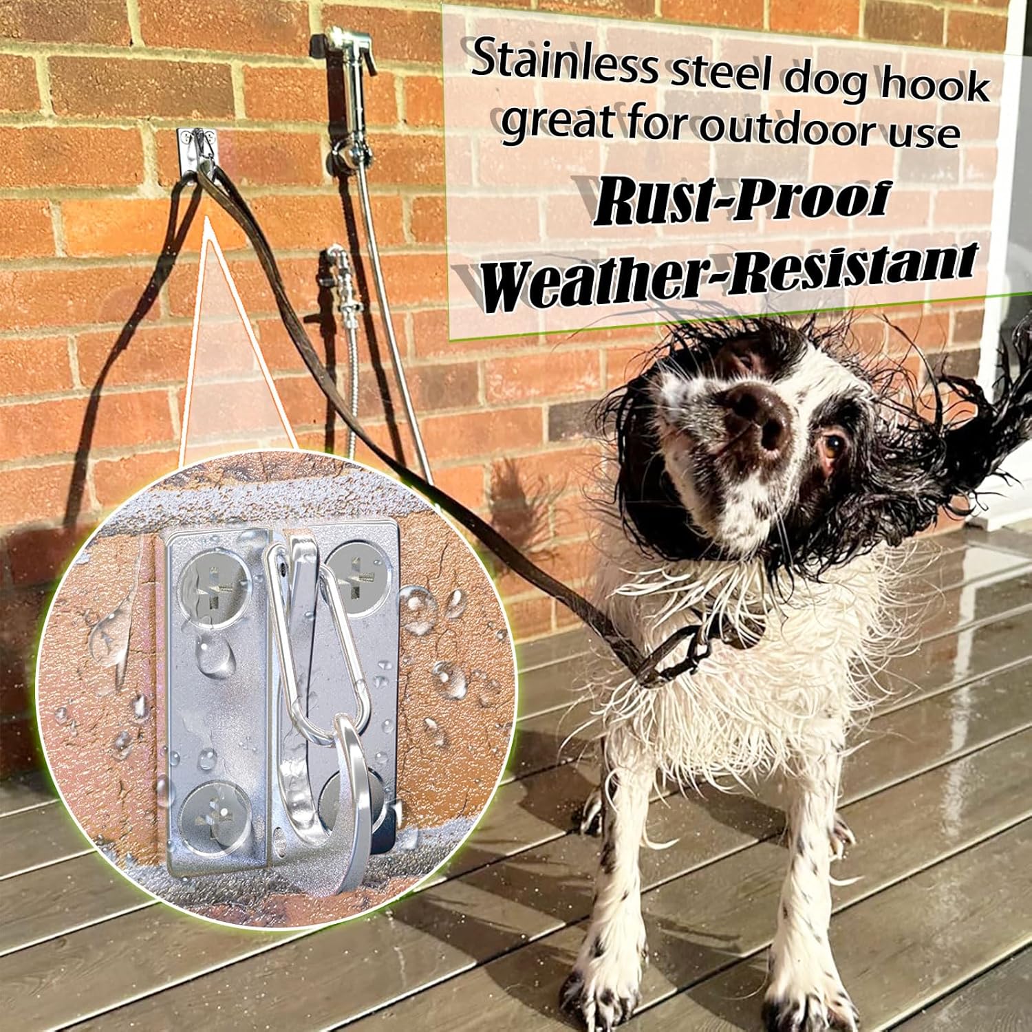 Heavy Duty Dog Leash Hook,Parking Holder for Chain,Rustproof&Chewproof Dog Tie-Out Spot,Perfect for Small Medium Dogs Up to 50lbs,Use Indoor and Outdoor for Home&Business (Small(2-Pack))