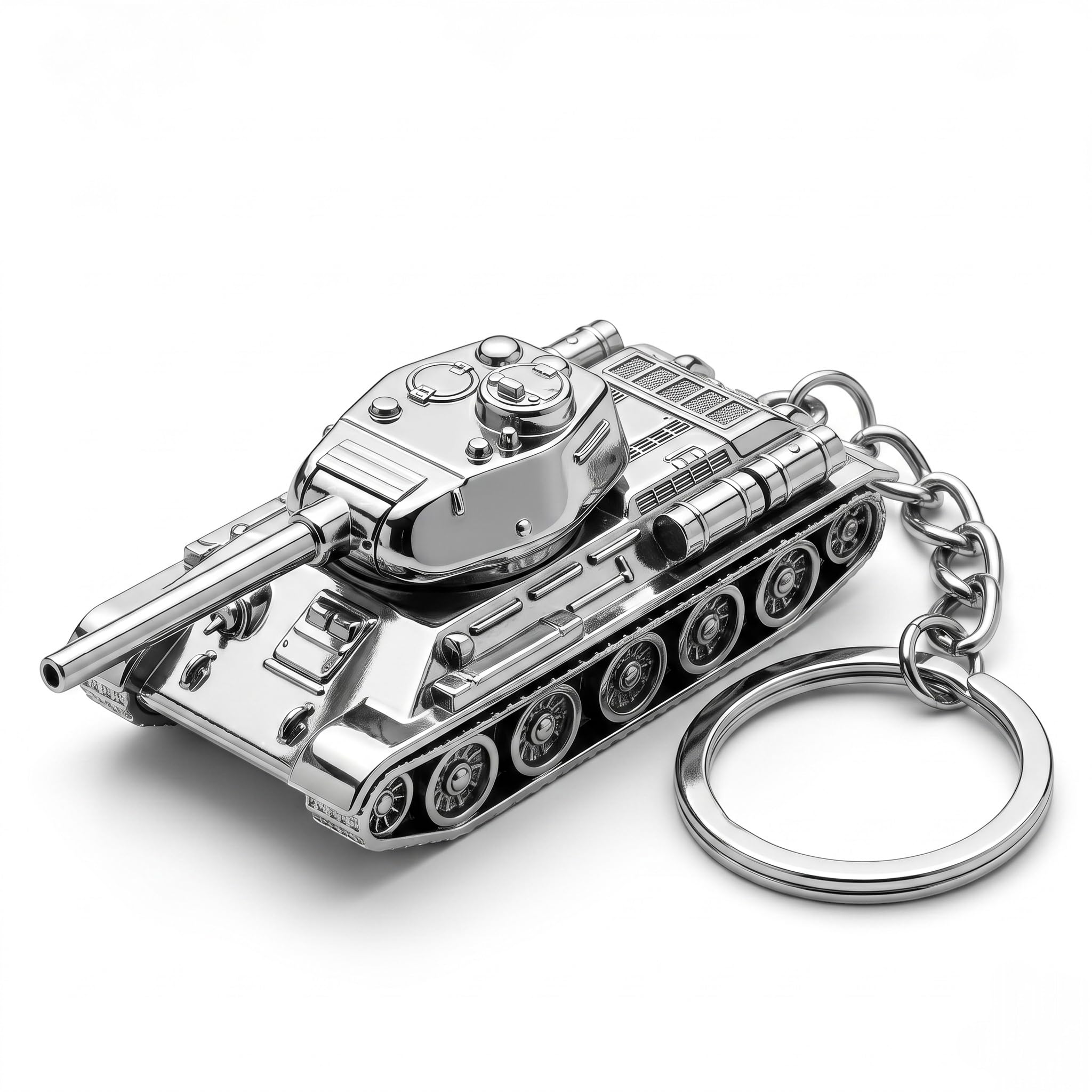 Metal Keychain Tank for Men & Boys Keyring | Military Army Tank Keyring with Rotating Turret - Silver, Bronze & Antique Gold-image-43