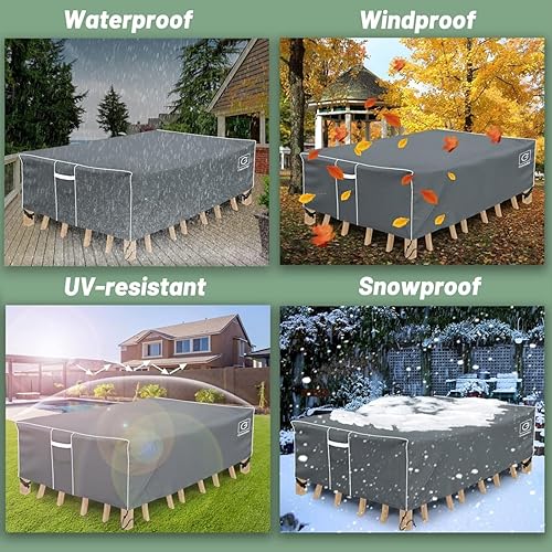 Miniatura 6 de Fundas para muebles de patio, cubierta modular impermeable para exteriores, 500D resistente, protección para todo tipo de clima, juego de muebles de