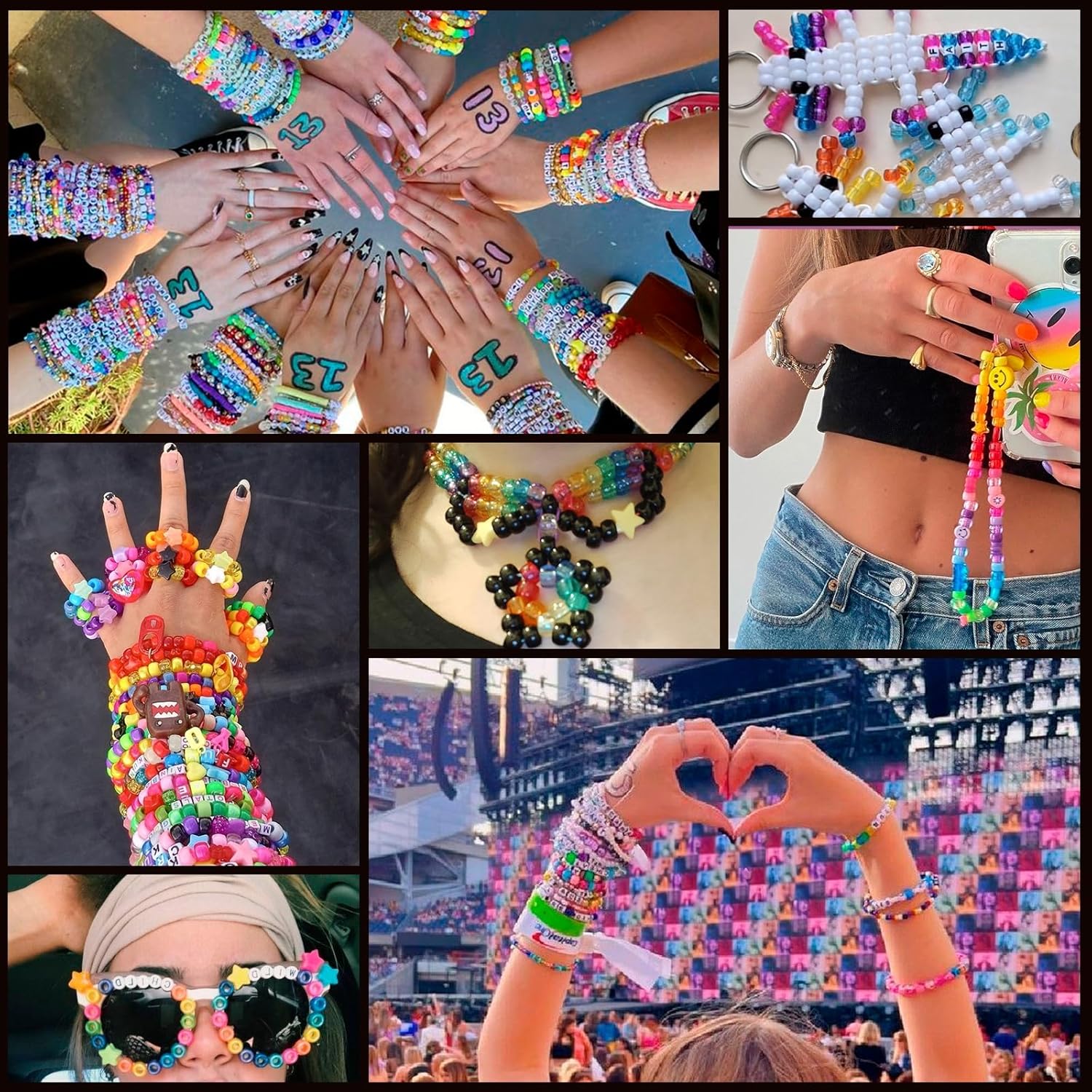 Dowsabel White Pony Beads Bulk 1000 Pcs 6x9mm, Large Hole Kandi Hair Beads for Braids Bracelets, DIY Friendship Bracelets Necklaces Jewelry Making Crafts and Gifts - Image 7