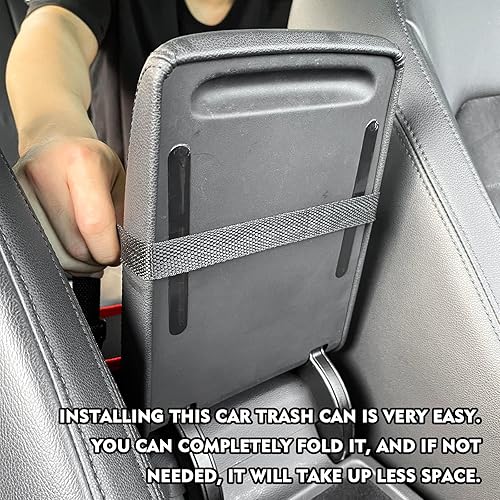 Miniatura 5 de beypovk Cubo de basura colgante para automóvil, organizador de bolsas de basura plegable y portátil para automóvil, 8.7 x 8.7 x 5.7 pulgadas,