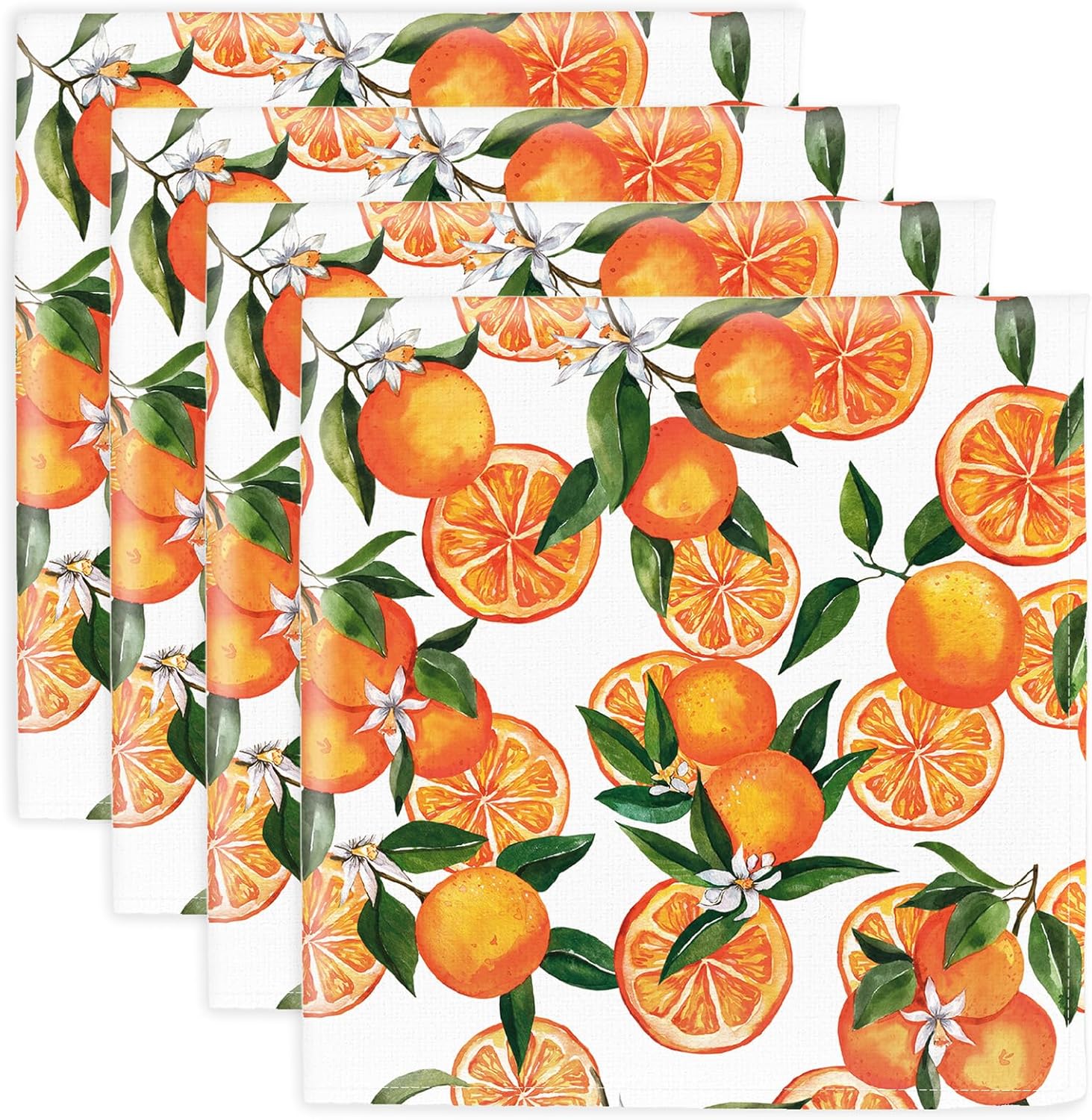 Juego de 4 Servilletas de Tela Naranja 45.72 x 45.72 cm