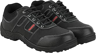 Foot Trends Industrial Steel Toe Lace-up Safety Shoes for Men (Size-9) Black