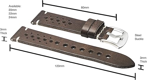 Miniatura 3 de ALPINE Vintage Leather Watch Band - Replacement Watch Bands for Women & Men - Compatible with Regular & Smart Watch Bands