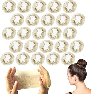 ZEVONDA 20 Pcs Invisible Hair Net - Elastic Edge Mesh Hair Bun Holder for Dance Gymnastics Women Girls Gold