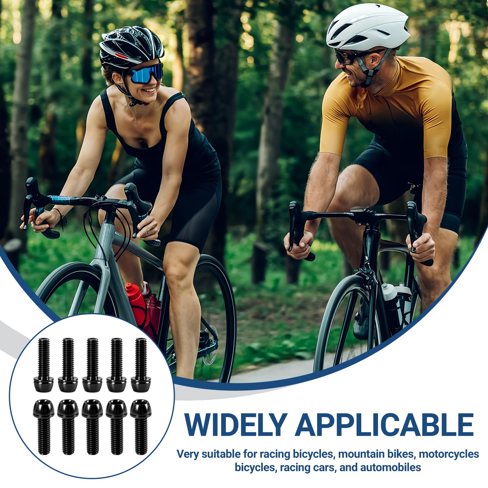 Lot De 10 Boulons De Tige De Vélo M6x20 Mm – Acier Allié, Vis De Potence Avec Rondelles, Pour Route, VTT, Fixations