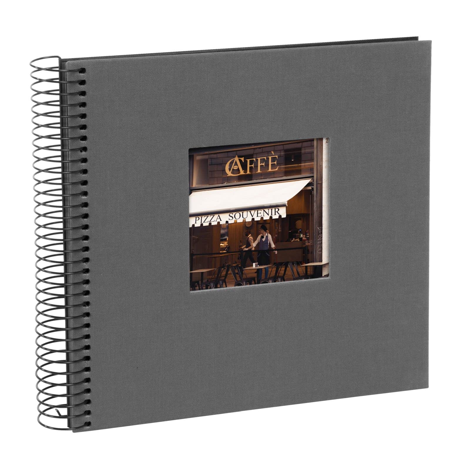 goldbuch Bella Vista spiral album, memory album with picture cut-out cover, photo album with 40 black pages