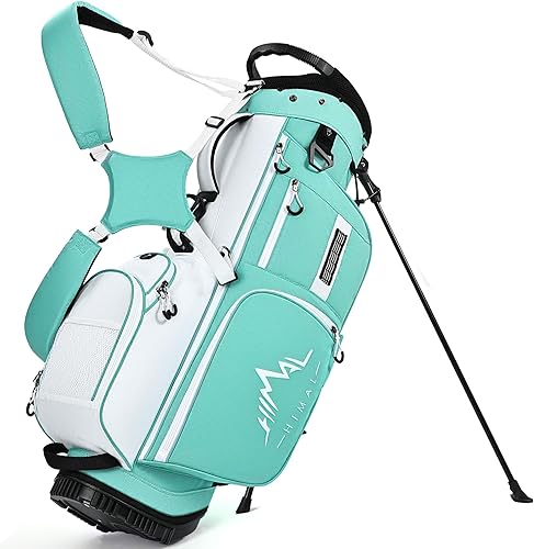 Bolsa de golf con divisores superiores de 7 vías, bolsas de golf ligeras para hombres y mujeres con múltiples bolsillos, correas dobles