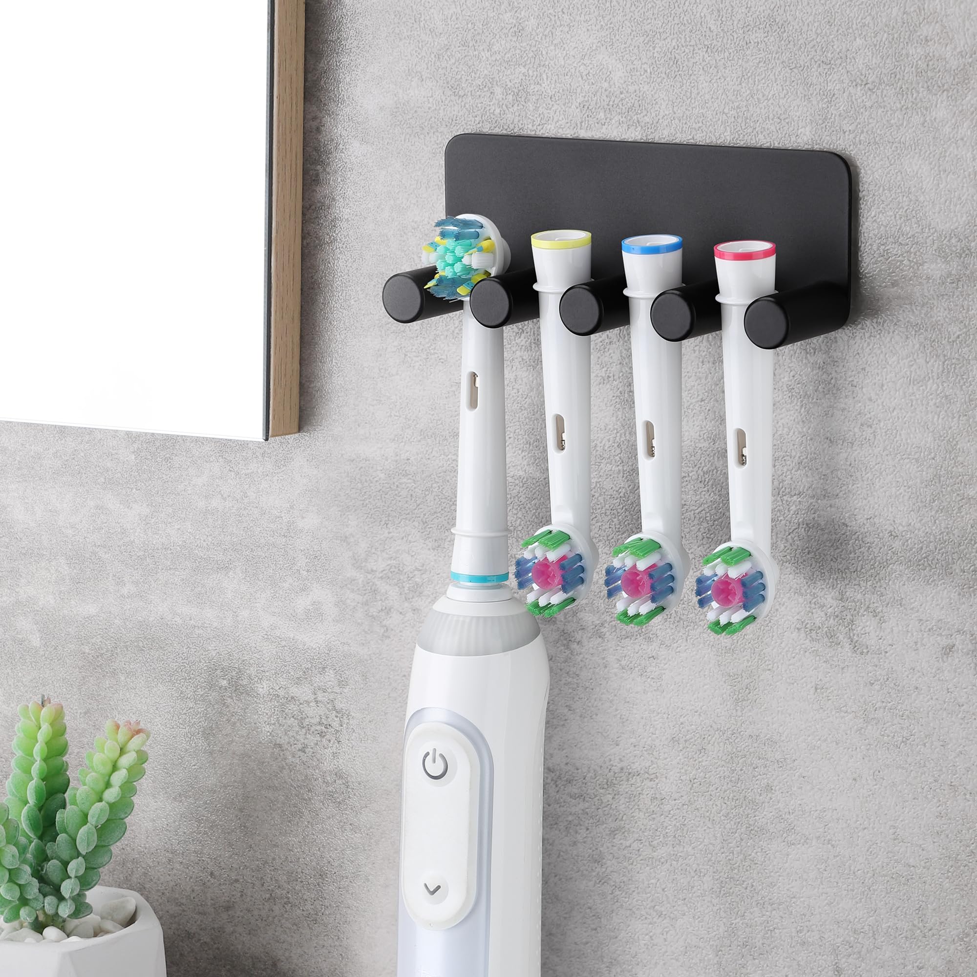 Zahnbürstenhalter Ohne Bohren Wand Elektrisch Zahnbürste Halter Aufsteckbürsten Halter Edelstahl Zahnburstenhalterung Selbstklebend Zahnbürstenkopf Schwarz