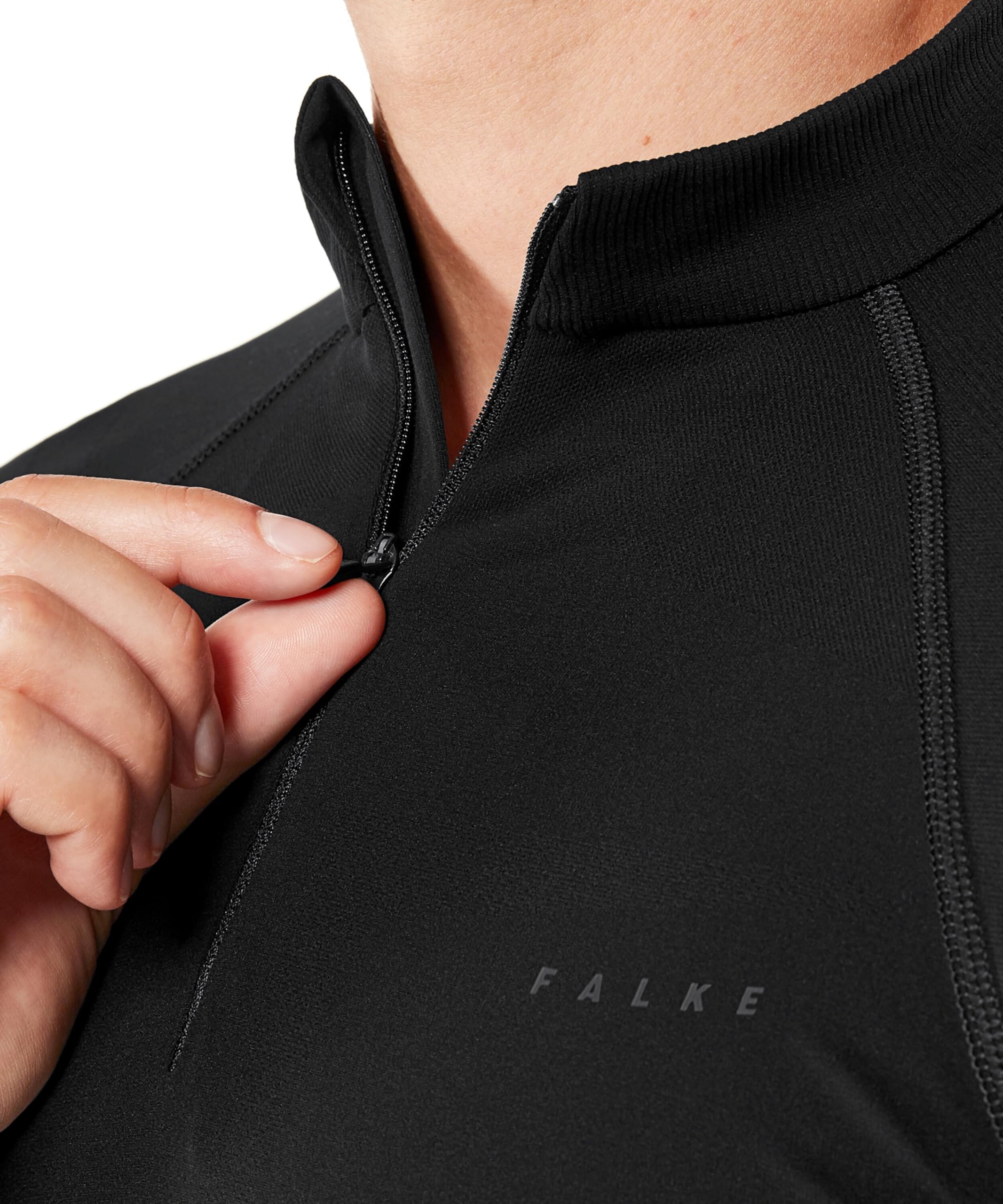 Falke Warm Tight Fit Zip M L/S SH Capa de Base Superior Hombre (Pack de 1) | para temperaturas de suaves a frías