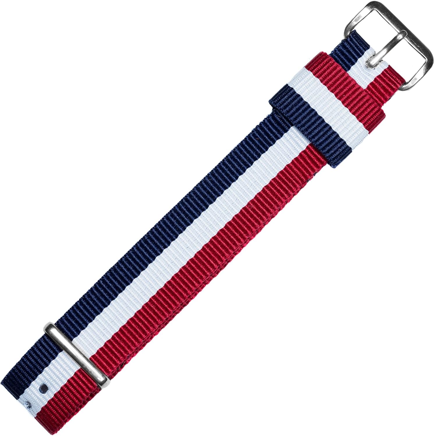 MARBURGER Uhrenarmband 20mm Textil Blau Rot - Werkzeug Montage Set 