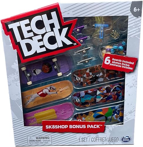 TECH DECK Sk8shop Pack Mini Finger Skateboard Multi Pack Serie 2022 (Hopps (Paquete Sk8shop)