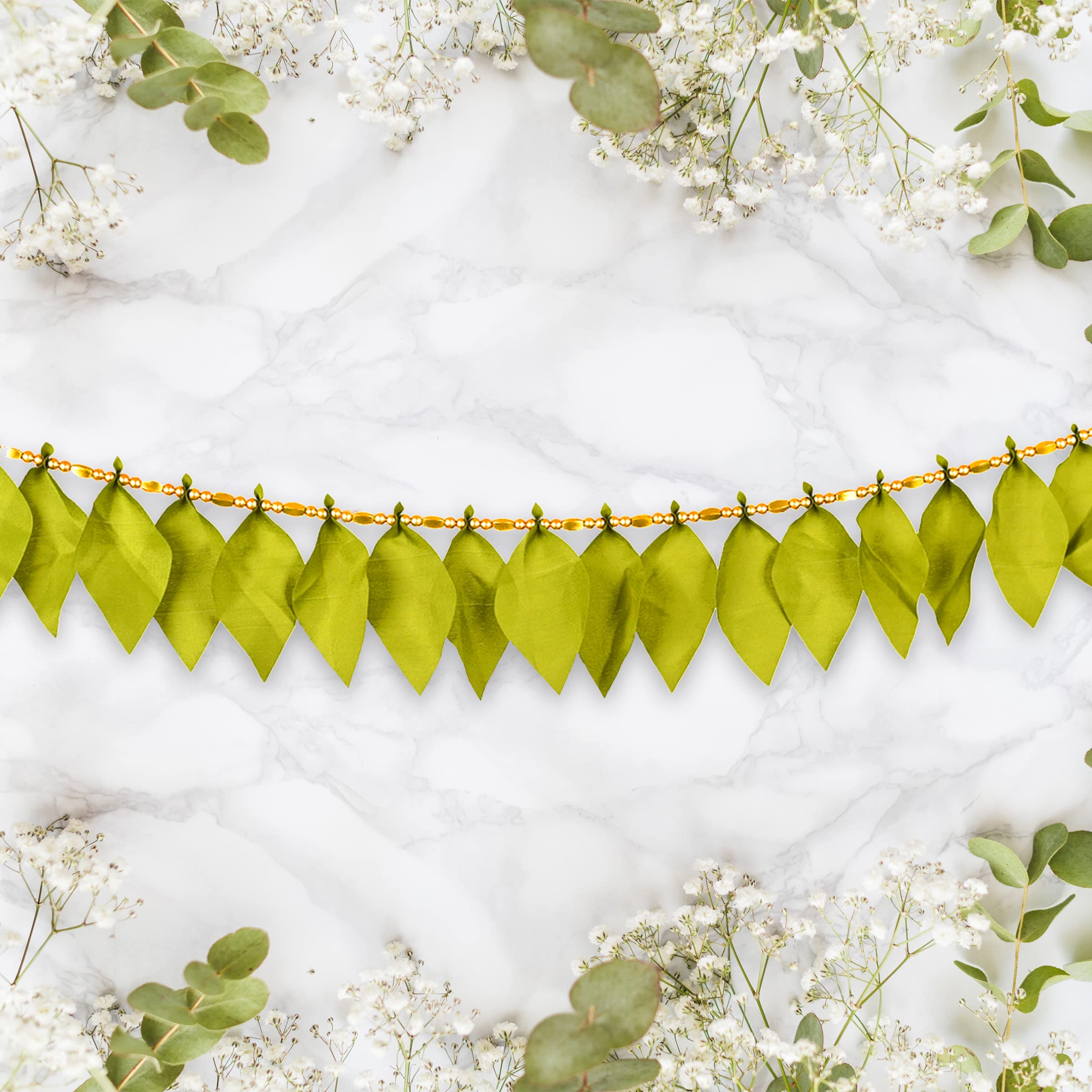 Toran Bandanwaar Artificial Flower Garland for Wall Door Hanging Home Temple Festival Wedding Function Party Decoration Décor and Gifting (Design 2) - Image 3
