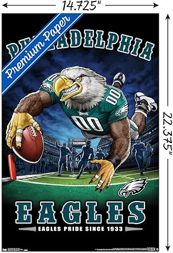 Miniatura 3 de Trends International NFL Philadelphia Eagles - Póster de pared de End Zone 17, 14.725 x 22.375 pulgadas, versión premium sin marco