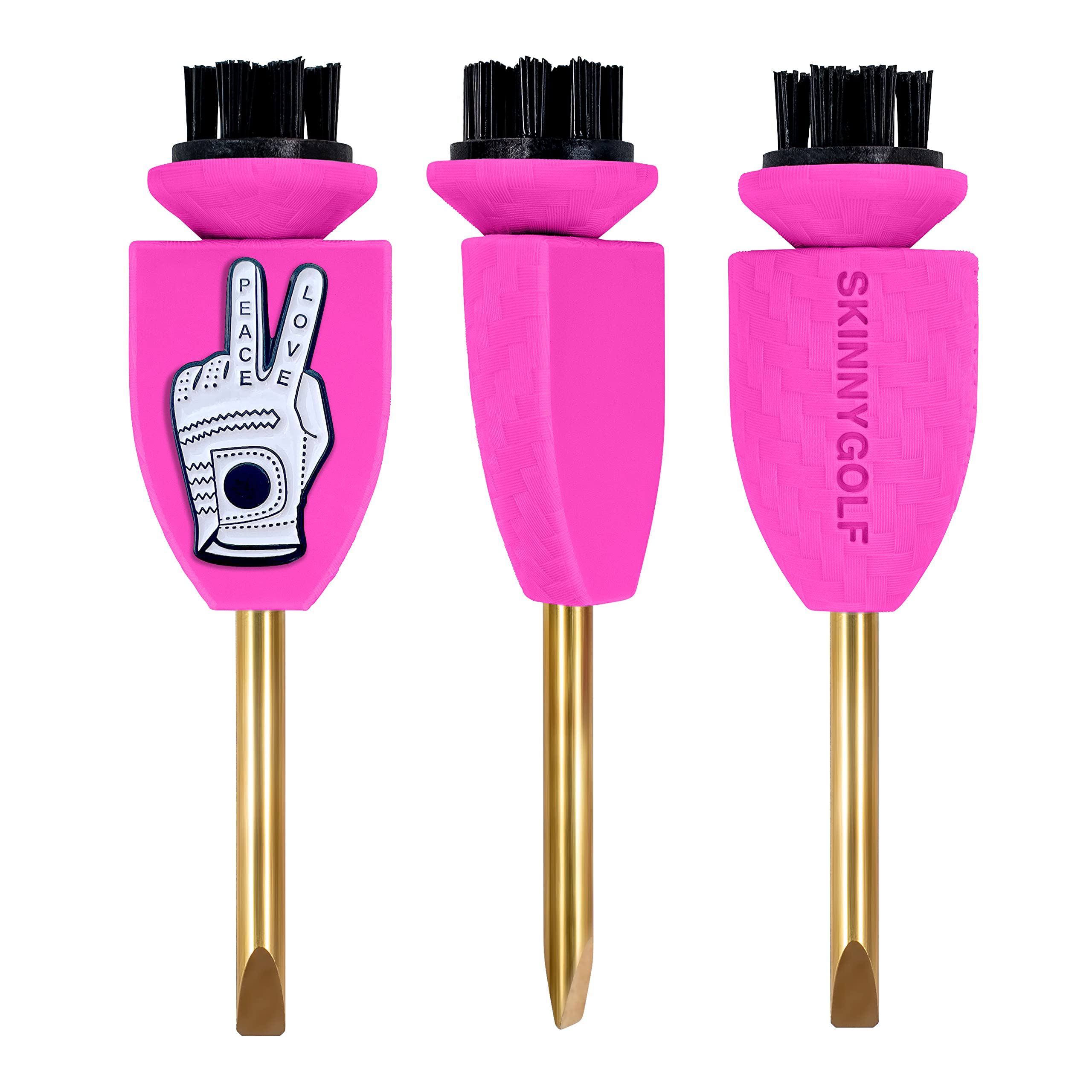 Skinny GolfSkinny Golf Pocket Caddie | The Ultimate 4-in-1 Golf Tool | with Scrub Brush, Brass Tip Groove Cleaner, Divot Repair & Ball Marker | Fits Easily in Your Pocket | Holds Any Ball Marker