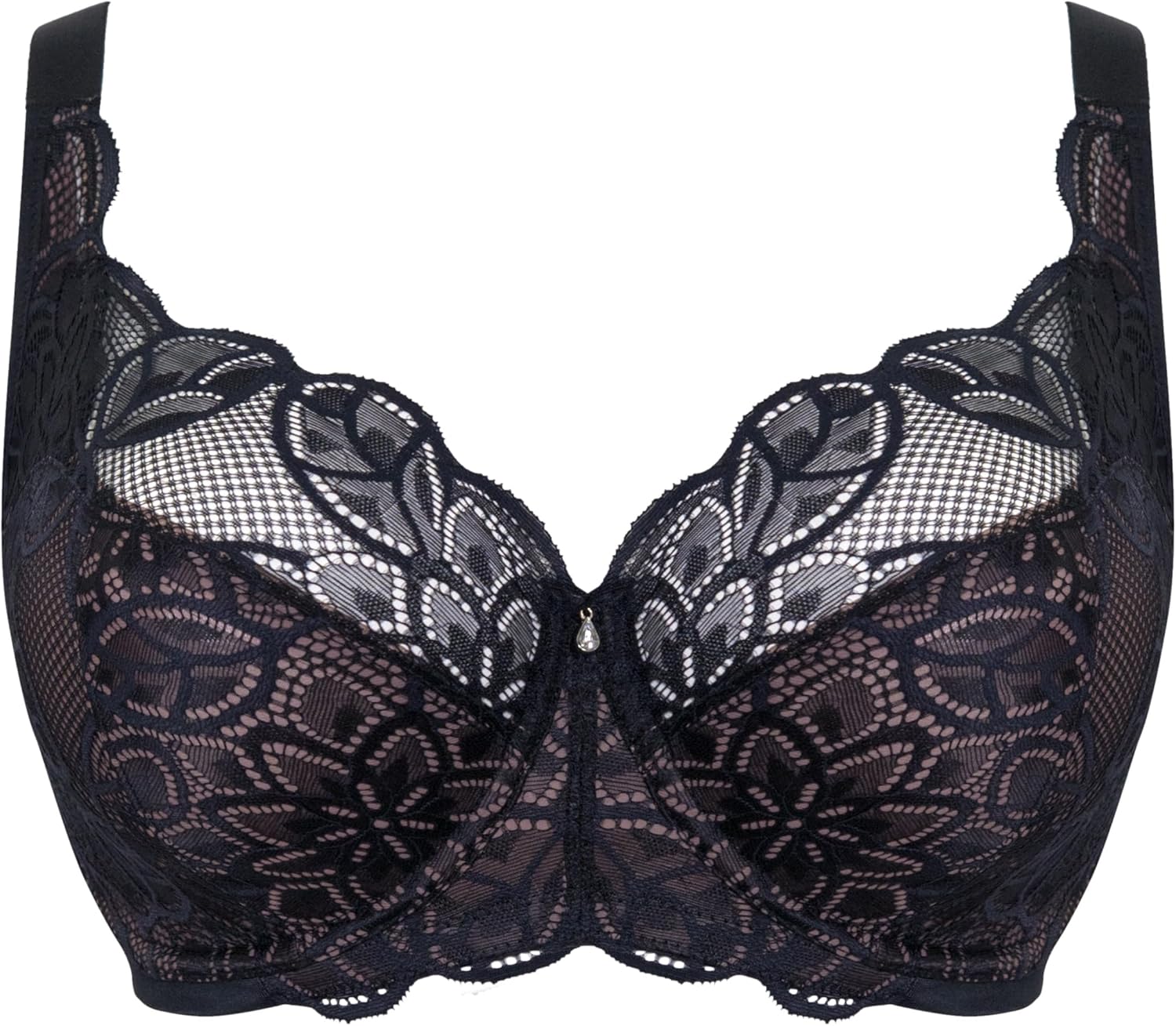 Curvy Kate Lovelace Full Cup Bra Non Padded Side Support Bras Lace Lingerie Black/Taupe