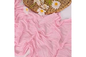 Snowkingdom 13Ft Pink Cheesecloth Table Runner