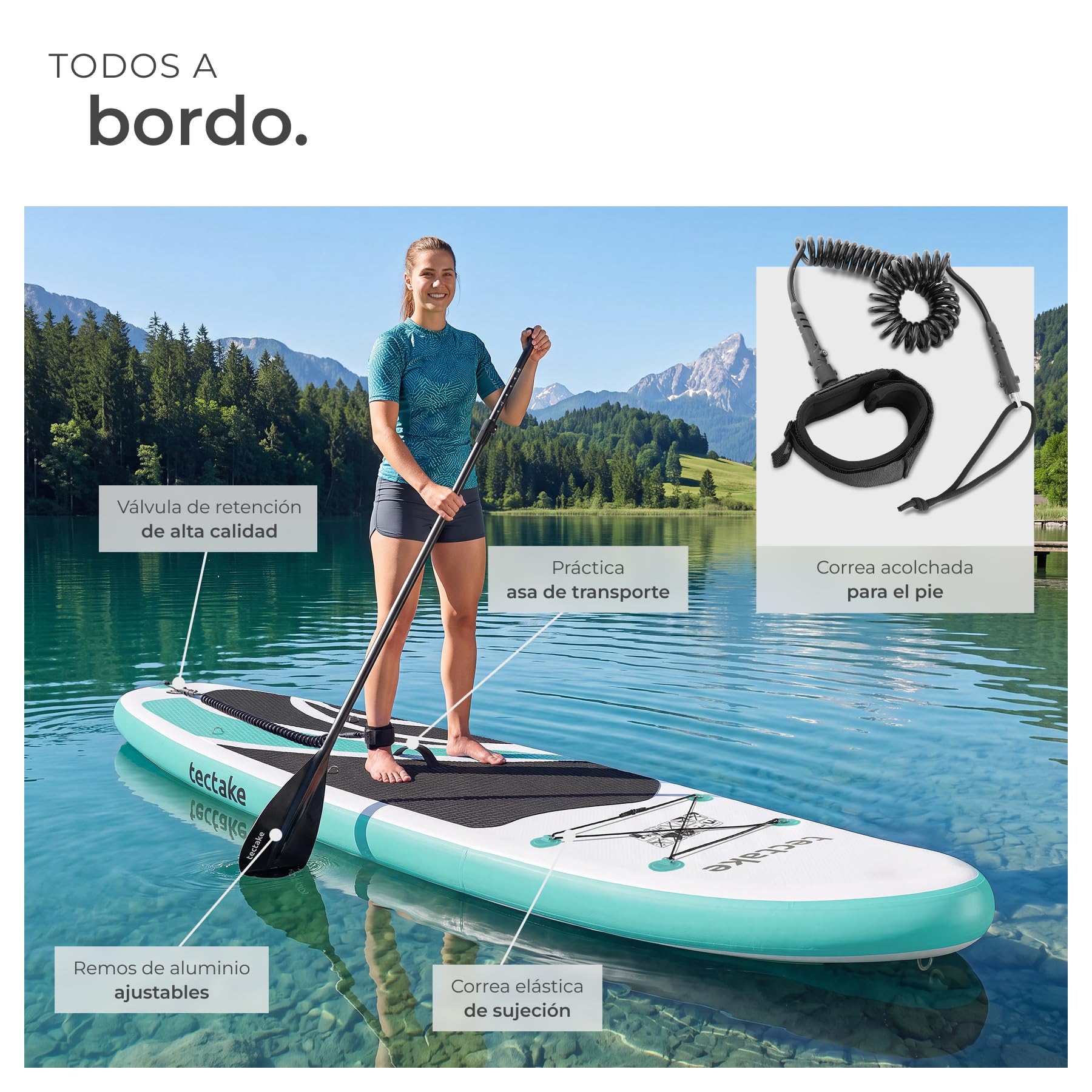 tectake® Tabla Sup Hinchable Kayak Convertible