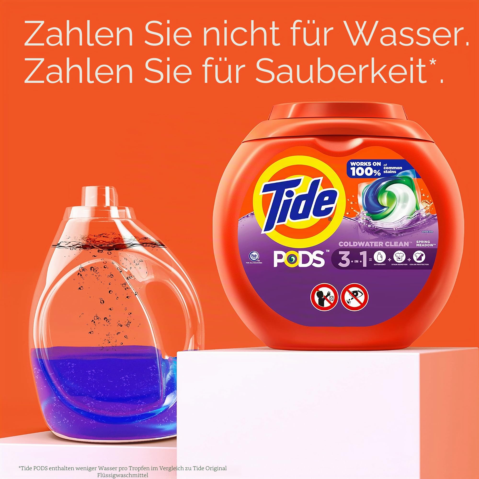 Tide PODS 3-in-1 HE Turbo Waschmittel Pacs, Frühlingswiesenduft, 81 Stück – Verpackung kann variieren
