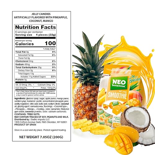 Miniatura 9 de Surtido de caramelos de gelatina de Friness 7.05 oz Cada una de las delicias de Neo Botanica en sabores de caramelo de mango-piña y caramelo de kiwi