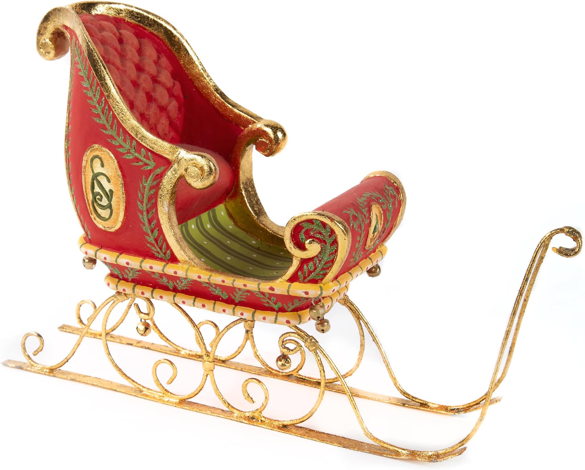 MACKENZIE-CHILDS Patience Brewster Dash Away Christmas Ornament, Indoor Christmas Tree Decoration for Holiday Decor Arrangement, Sleigh