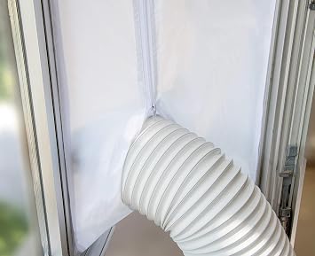 Window Seal for AC Unit Window Seal For Portable Air Conditioner Sealing AC with Zip and Adhesive Fastener Best Way To Seal Tilted Window With Maximum Length of 158''