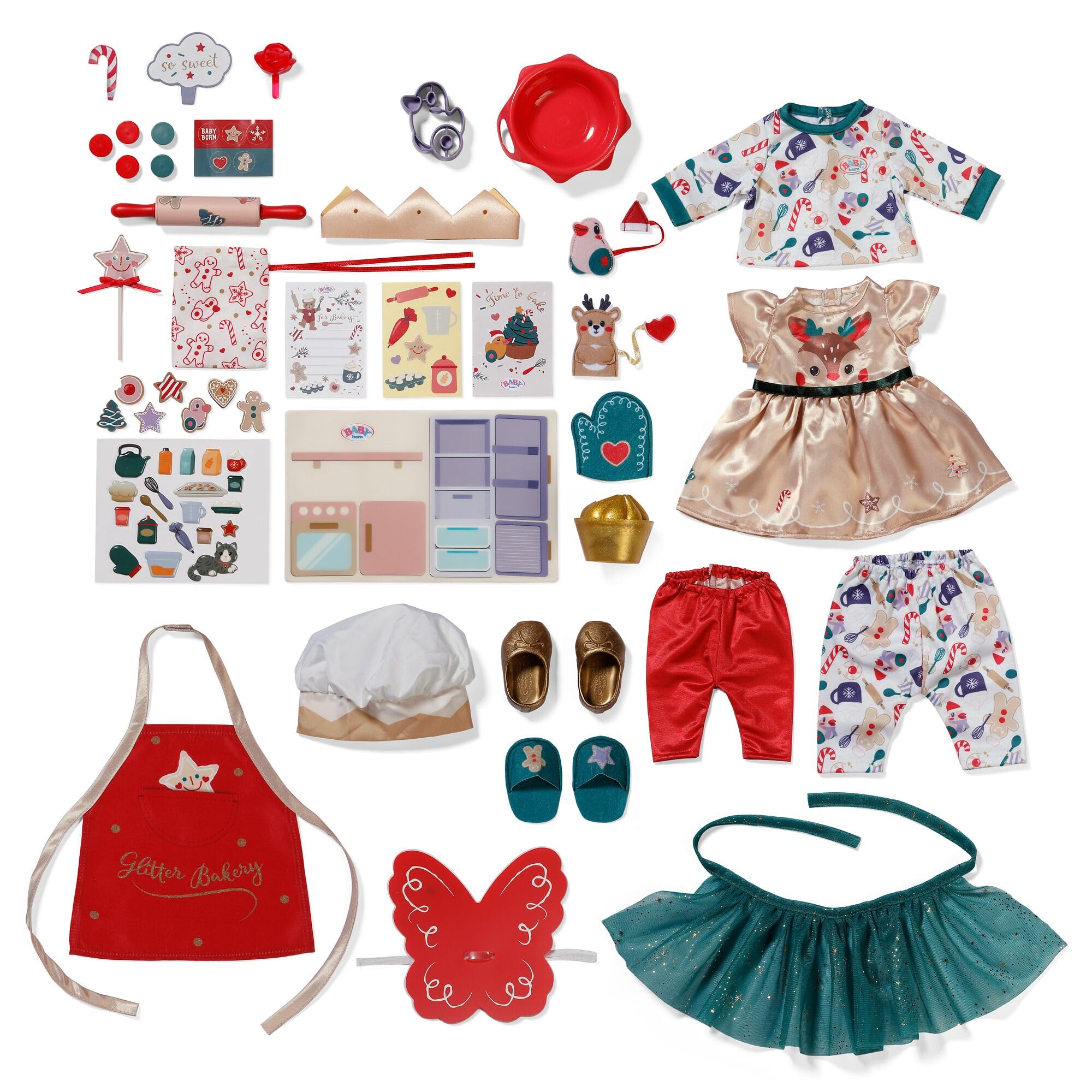 BABY born Advent Calendar with 24 surprises, doll clothing and accessories for 43 cm dolls