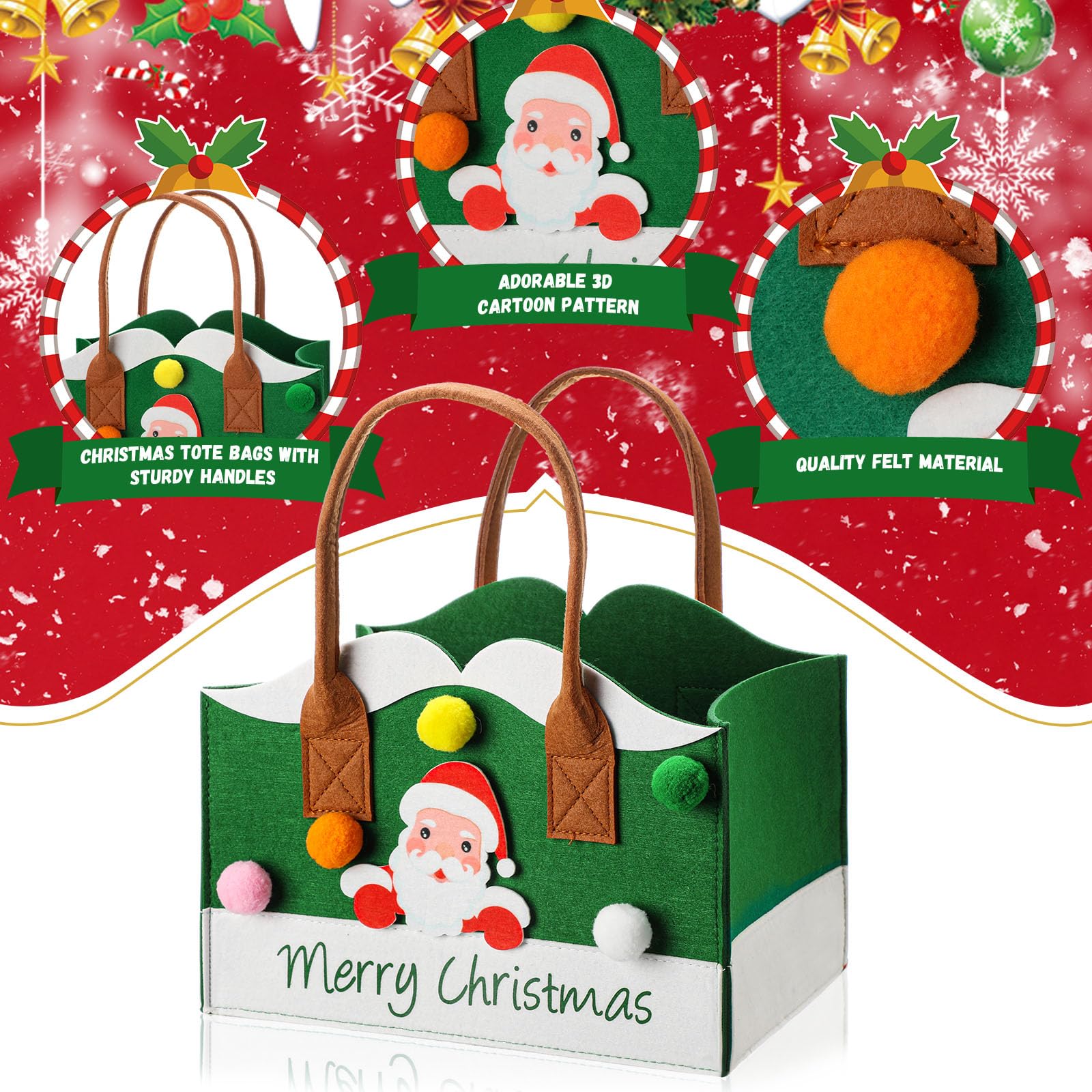 Amazon | Aliceset クリスマスギフトバッグ Lサイズ 8個 11.8 x 7.8 x